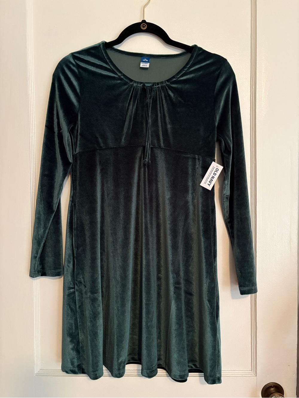 Dark Green Velvet Style Girls Dress NWT